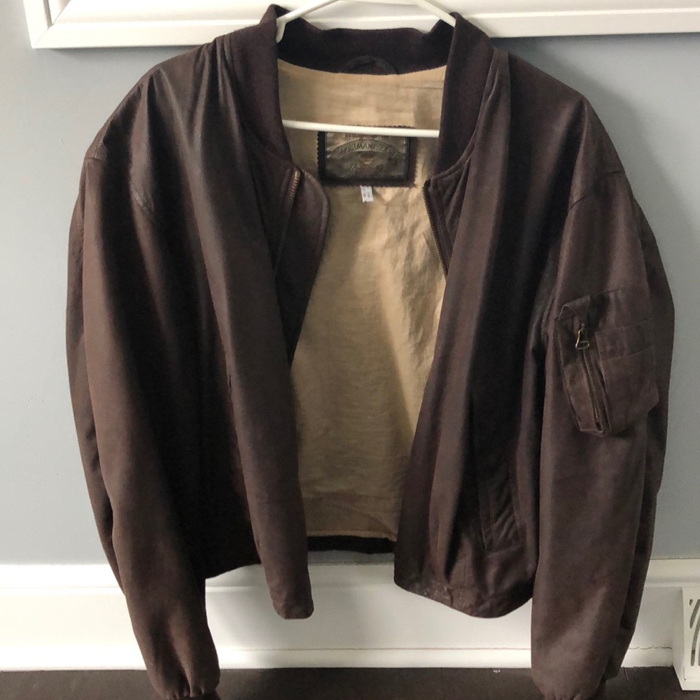 Armani leather coat